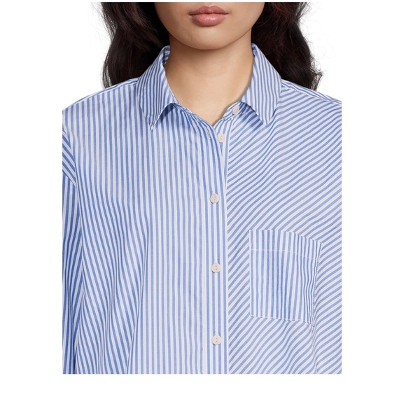 Oversized button down pinstripe shirt goes from board room to weekend! - Picture 3 of 6